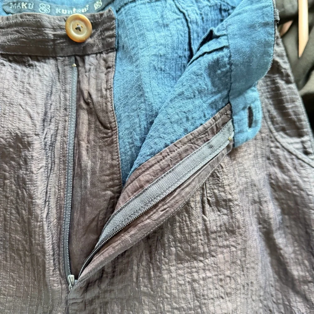 Maku Textiles Kuntani Silk Cotton Dyed Pants Blue Size 30
